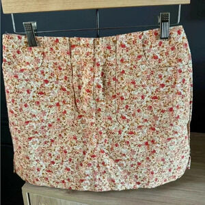 VINTAGE 90’s Express Floral Mini denim skirt 3/4